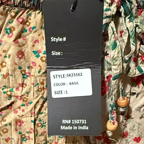 Floral Patchwork Skirt with Ruffled Hem - Picture 9 of 12